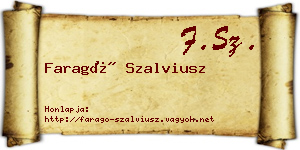 Faragó Szalviusz névjegykártya
